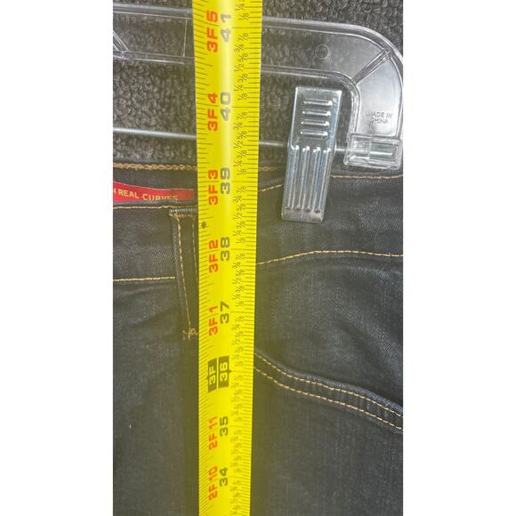 NYDJ Tummy Tuck Straight Jeans Cotton Womens Size 12 Black Denim Mid Rise - Picture 10 of 12